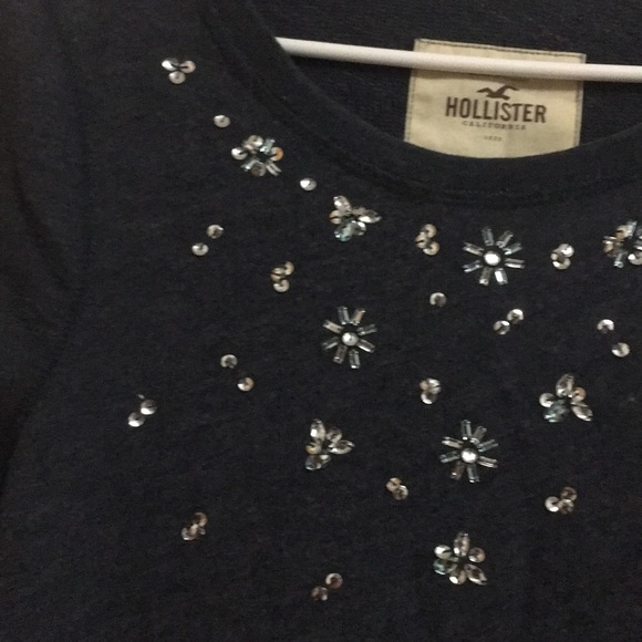 HOLLISTER CHARCOAL GREY WITH RHINESTONES - Picture 4 of 8